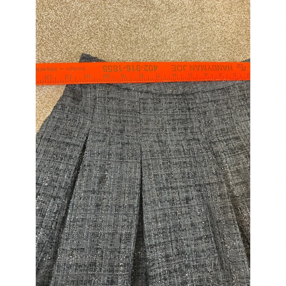 Dazy Black Metallic Tweed Pleated Skort Womens XS High Waist Skirt Sparkle Party